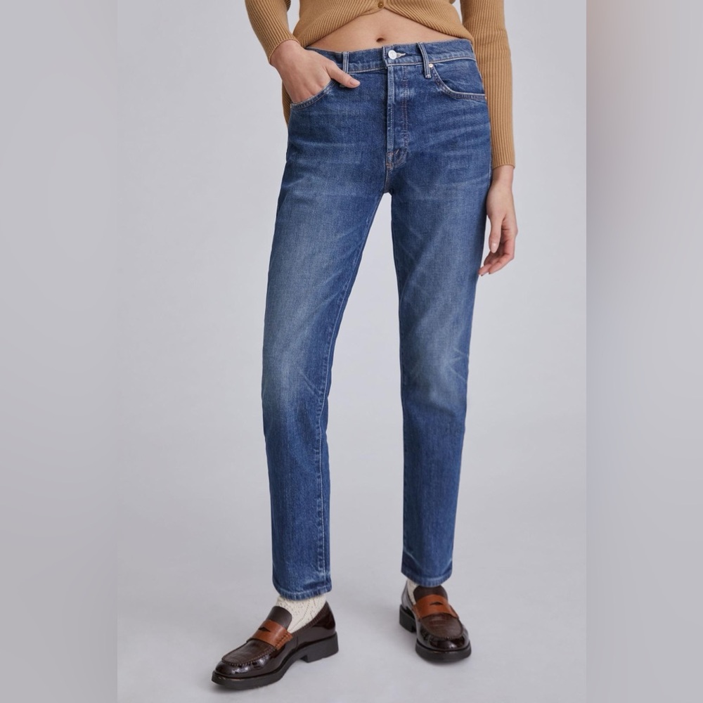 MOTHER SUPERIOR Trickster Ankle High Rise Straight Jeans Born To Be Bitten 29